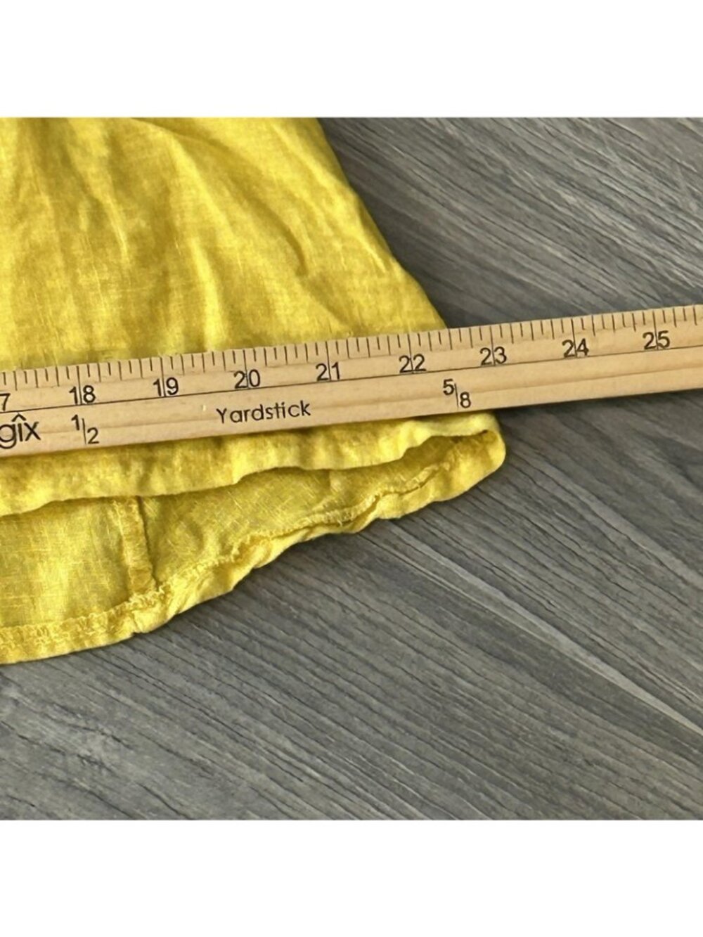 TG.U Italy Linen Pants Womens Medium Yellow Wide Leg Crop Lagenlook Pull On 28" - Picture 11 of 11